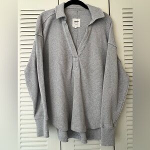 Aerie CozyUp Waffle Polo Sweater